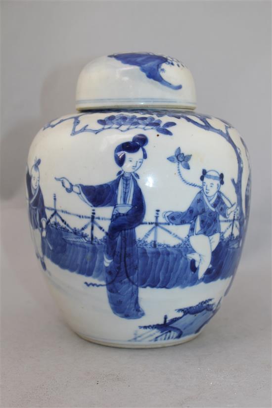 Two wucai jars, a Jizhou paper-cut bowl and a blue and white jar and cover, Song to late Qing dynasty,